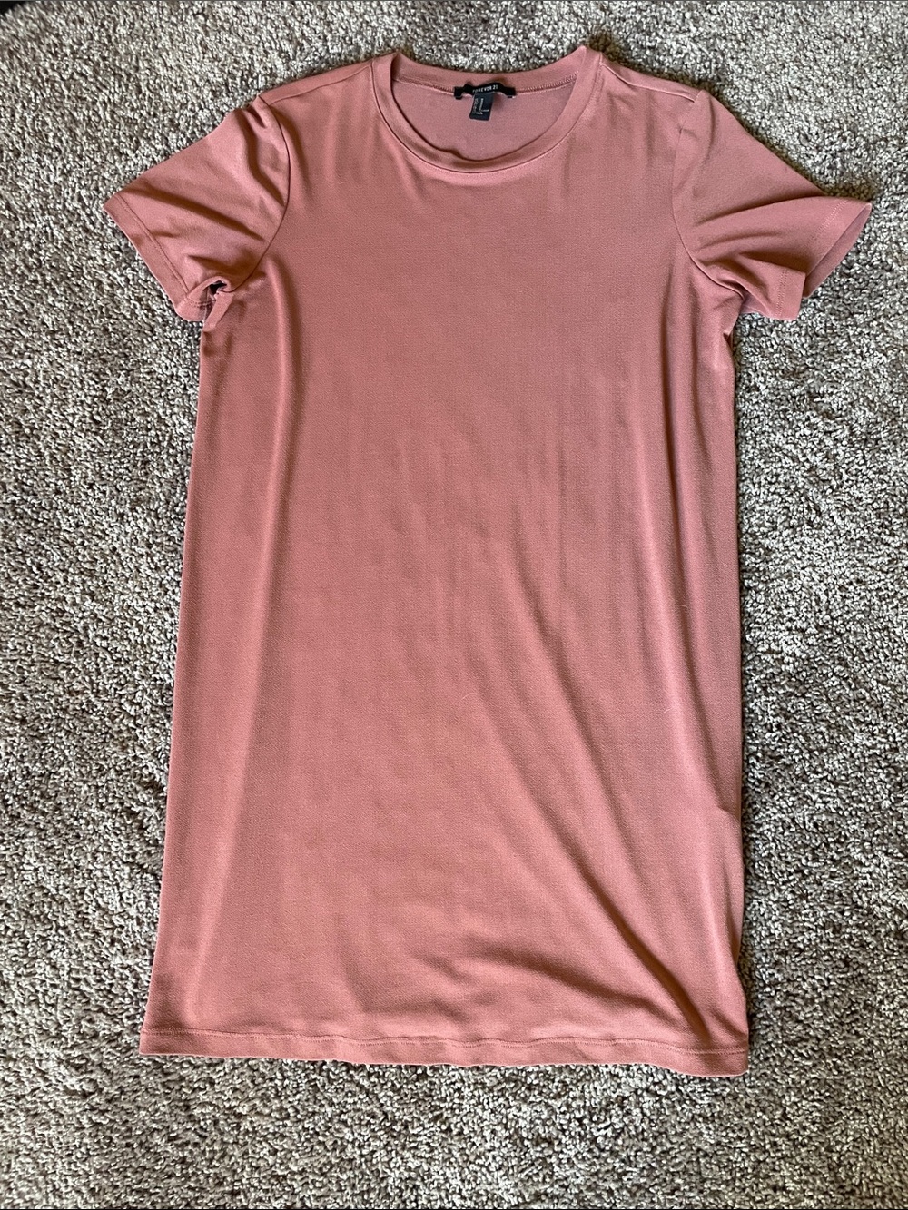 Forever 21 Rose Mauve Crewneck T-Shirt Dress